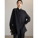 Boutique Black Jacquard Cheongsam Top