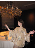 Celandine Charismatic Silk Velvet Cheongsam Qipao Beaded Embroidery Coat