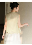 Primrose Mist Yellow Silk Cheongsam Vest