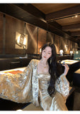 Thea Grand Gilded Bead Embroidered Cheongsam Qipao Two-Piece Set