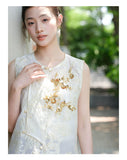 Dusk 2-Piece Gold Floral Cheongsam Top