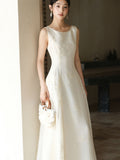 Valencia Foggy Apricot Sequin Embroidered Cheongsam Dress