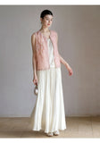 Tranquility 2-Piece Sheer Pink Embroidered Cheongsam Top