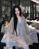 Xiomara Lavish Embroidered Lace Cheongsam Qipao Two-Piece Set