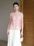 Tranquility 2-Piece Sheer Pink Embroidered Cheongsam Top