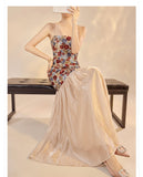 Gwen 2-Piece Embroidered Slip Dress Cheongsam Set