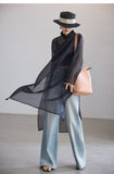 Evangeline Black Long Sleeve Cheongsam Top
