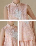 Bella 2-Piece Light Cloud Dye Cheongsam Set