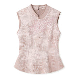 Oleander Lace Embroidered Slim Cheongsam Top