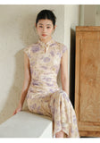 Shine Purple Mist Jacquard Cheongsam Dress