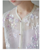 Kayla Shining Qipao Cheongsam Embroidery Two Piece