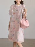 Penelope Pink Embroidered Cheongsam Dress