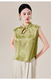 Yvette Velvet Bloom Embroidery Qipao Cheongsam Top