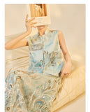 Larkspur Good-Looking Qipao Cheongsam Two Piece