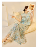 Larkspur Good-Looking Qipao Cheongsam Two Piece