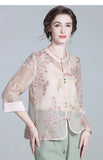 Silk Brooklyn Dazzling Embroidery Qipao Cheongsam Top
