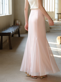 Philippa Light Pink Fishtail Cheongsam Skirt