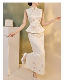 Yuan 2-Piece Embroidered Cheongsam Set