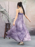 Poppy Light Tulle Purple Cheongsam Dress