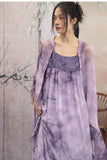 Poppy Light Tulle Purple Cheongsam Dress