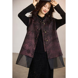 Organza Dark Red Jacquard Cheongsam Vest