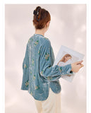 Silk Ivy Lace Whisper Embroidery Qipao Cheongsam Shirt