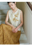 Dusk 2-Piece Gold Floral Cheongsam Top