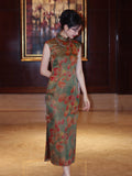 Hyacinth Fragrant Jacquard Cheongsam Dress