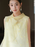 Premiere 2-Piece Gold Thread Silk Cheongsam Top
