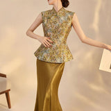 Duchess 2-Piece Jacquard Cheongsam Set