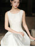Valencia Foggy Apricot Sequin Embroidered Cheongsam Dress