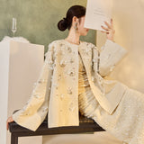 Clarice Light Gray Embellished Cheongsam Coat