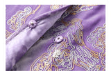 Silk Iris Moonlit Touch Embroidery Qipao Cheongsam Three Piece