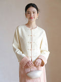 Daniella Crabapple Textured Cheongsam Top