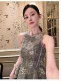 Princess 2-Piece Embroidered Cheongsam Top Skirt
