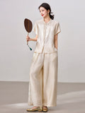 Chateau Champagne Jacquard Cheongsam Top