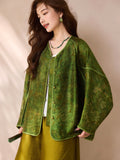 Phoenix Pine Green Jacquard Cheongsam Top