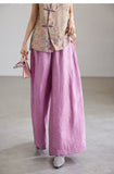 Crescendo Light Taro Purple Wide-Leg Casual Pants Cheongsam
