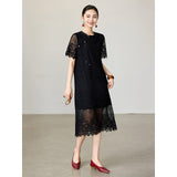 Henrietta Black Lace Cheongsam Dress