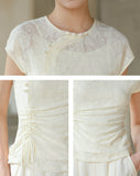 Odette Apricot Jade Slim Fit Cheongsam Top