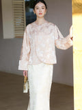 Mimosa Light Apricot Jacquard Cheongsam Top