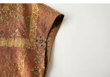 Symphony Flower Coffee Jacquard Cheongsam Top