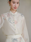 Aristocrat 2-Piece Crabapple Apricot Jacquard Cheongsam Top