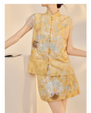 Zinnia Found Bliss Embroidery Qipao Cheongsam Two Piece
