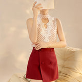 Theresa 2-Piece Polka Dot Vest Cheongsam Set