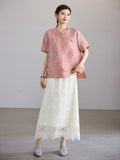 Felicia Dune Blush Jacquard Cheongsam Top