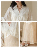 Valentina Warm Sunset Orange Lace Cheongsam Dress