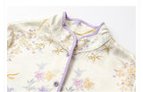 Silk Iris Moonlit Touch Embroidery Qipao Cheongsam Three Piece