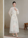 Aristocrat 2-Piece Crabapple Apricot Jacquard Cheongsam Top