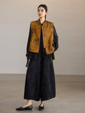 Vina Flower Yellow Jacquard Cheongsam Vest